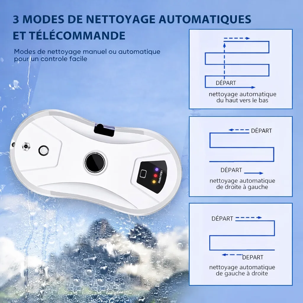 3 modes de nettoyage automatiques et télécommande